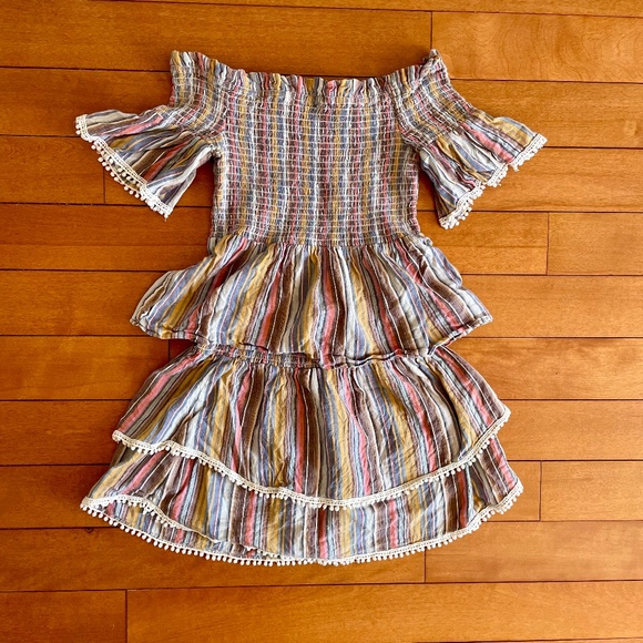 Sz S Parker Beach Smocked Waist Mini skirt and Baby Doll Top - Picture 1 of 7